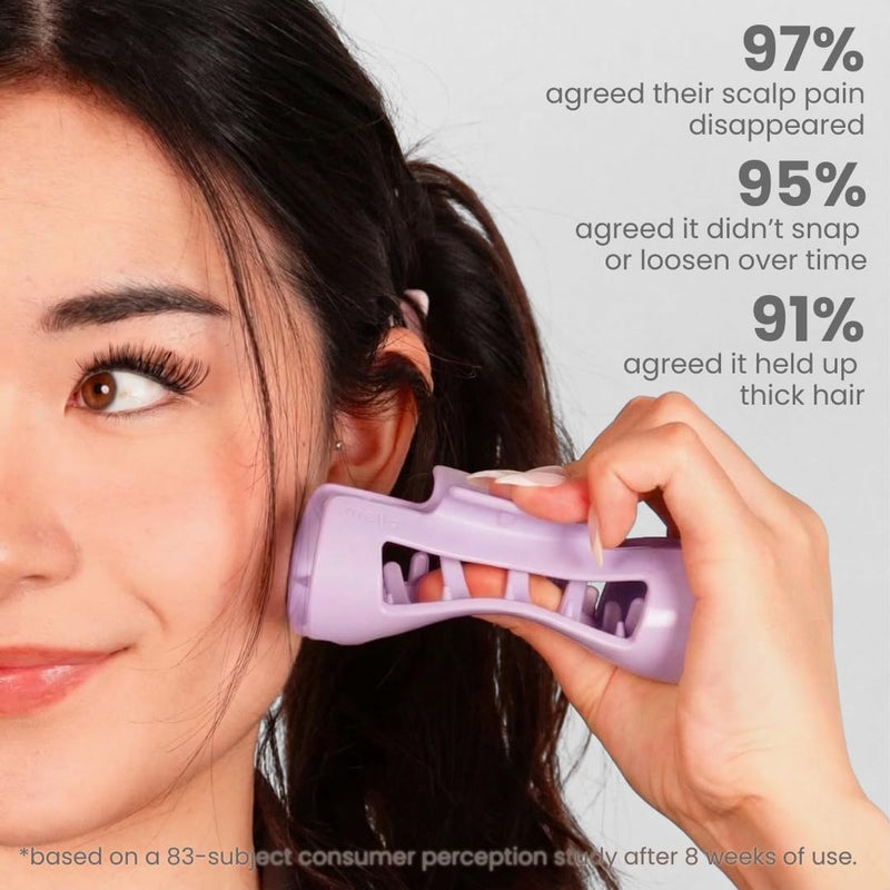 Mello The Original Hair Claw Clip Squishy Claw Clip Made in Korea Patent Pending 30021976 (Purple, Medium) - Image 4